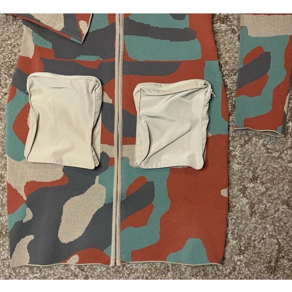 Rehab Lab | Zip Front Camo Army Military Style Bodycon Dress w/ Cargo Pockets - Picture 9 of 10